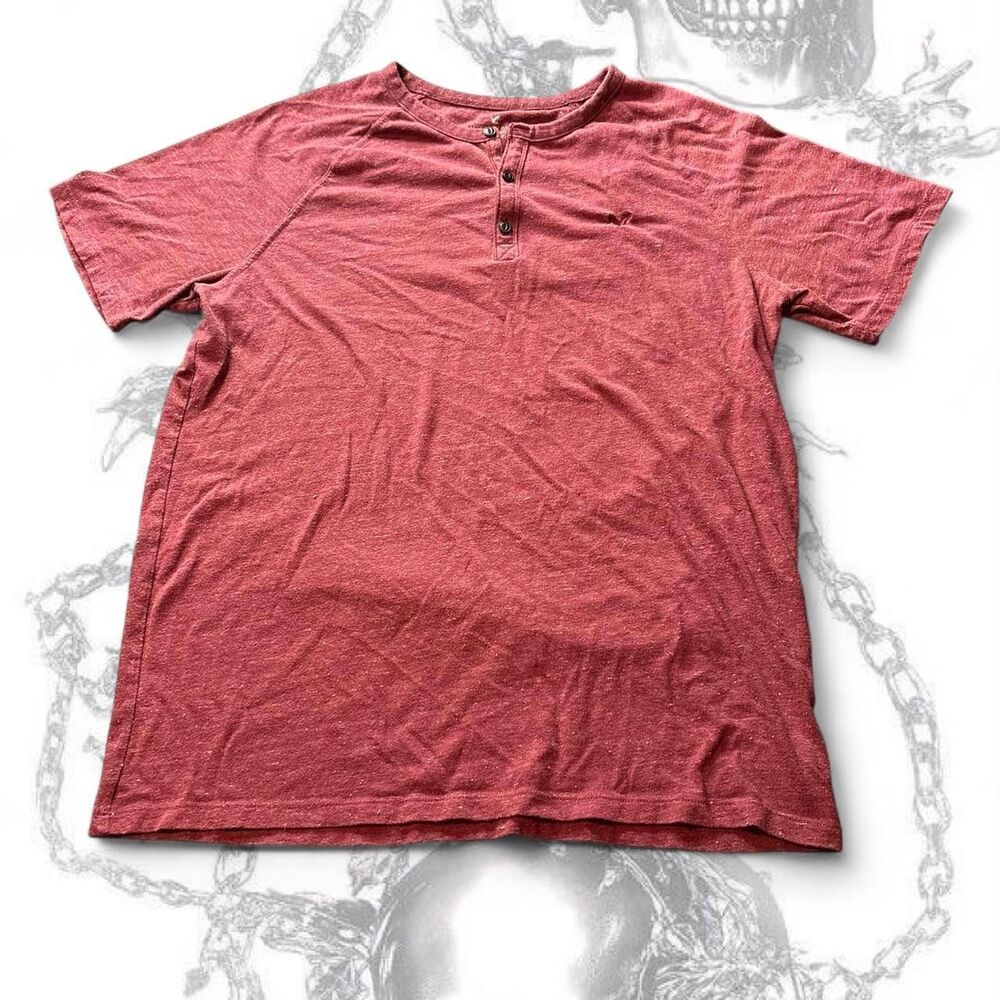 American-eagle Men's Red and Burgundy Shirt